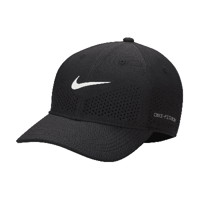 Shop Nike Unisex Dri-fit Adv Club Structured Swoosh Cap In Black