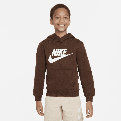 Shop Nike Sportswear Club Fleece Big Kids' Hoodie In Brown