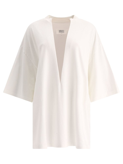 Shop Mm6 Maison Margiela Contrasting Panel T In White