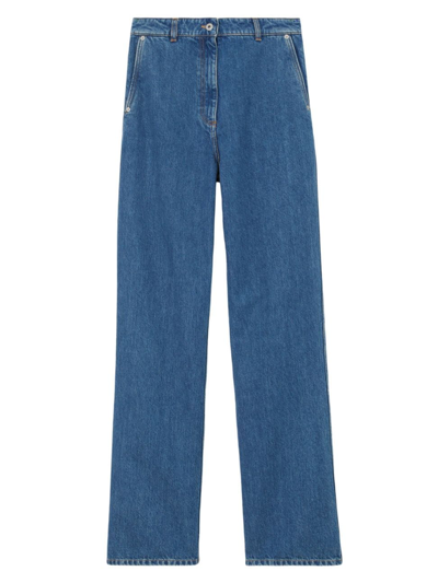 Shop Burberry Women's Branley Straight-leg Jeans In Classic Blue