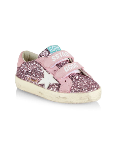 Shop Golden Goose Baby Girl's, Little Girl's & Girl's Old School Glitter Leather Star Sneakers In Lilac White Antique Pink