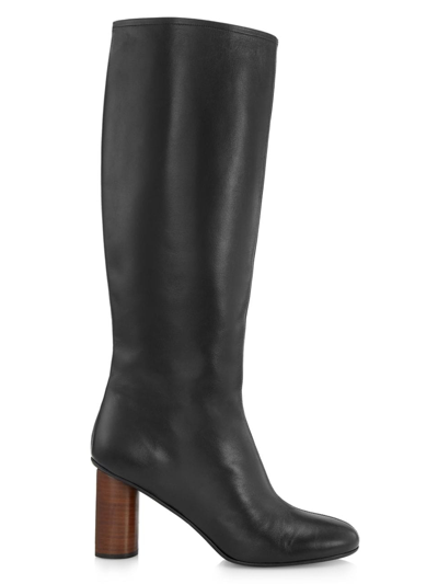 Shop Co Women's -front 80mm Leather Tall Boots In Black