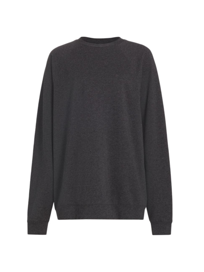 Shop Norma Kamali Women's Oversized Terry Sweatshirt In Dark Heather Grey