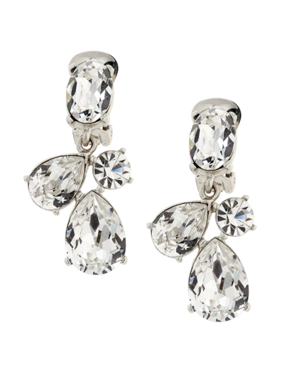 Shop Oscar De La Renta Women's Candy Silvertone & Glass Crystal Drop Earrings