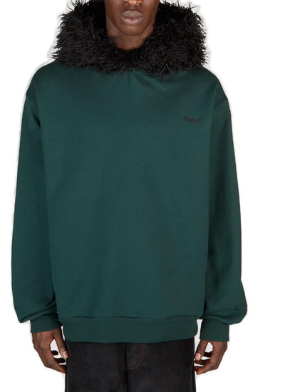 Shop Marni Logo Embroidered Faux In Green