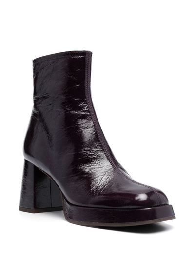 Shop Chie Mihara Katrin 80mm Leather Ankle Boots In Purple