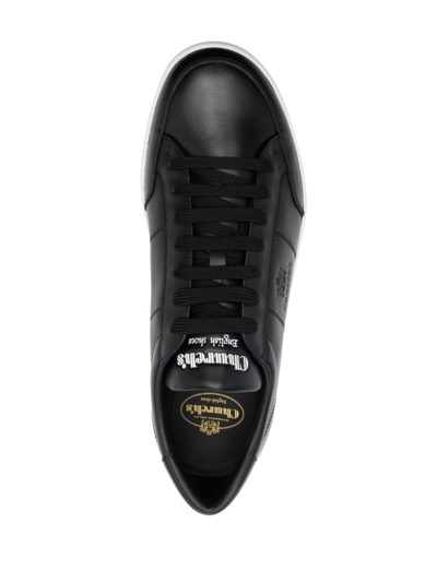 Shop Church's Lancing Logo-debossed Leather Sneakers In Black