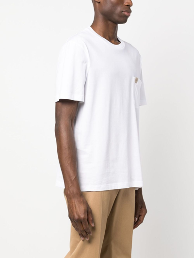Shop Brioni Patch-pocket Cotton T-shirt In White