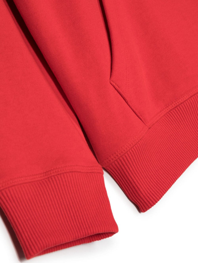 Hugo Boss Logo-print Drawstring Hoodie In Red