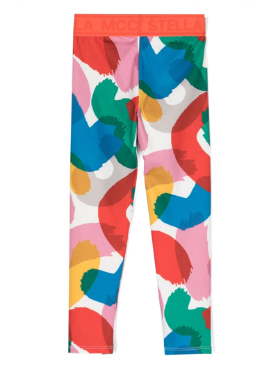Stella Mccartney Logo-print Elasticated-waist Leggings In Orange