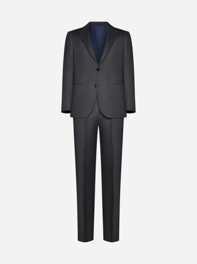 Shop D4.0 Virgin Wool Suit In Lead Grey