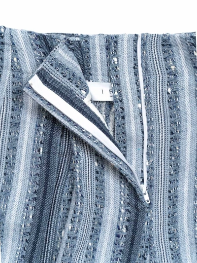 Shop Iro Cadea Striped Shorts In Denim Blue In Multi
