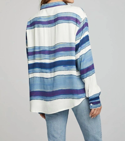 Chaser Saville Button Down Shirt In Pacific Stripe In Multi