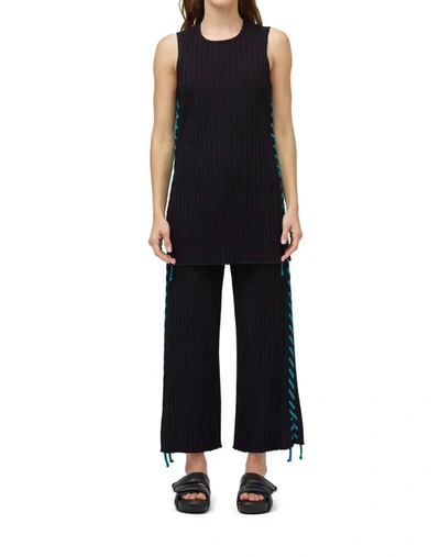 Shop Simon Miller Alder Pant In Black With Whip Stitch In Multi