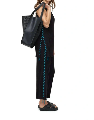 Shop Simon Miller Alder Pant In Black With Whip Stitch In Multi
