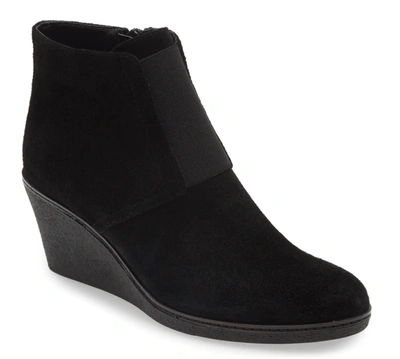 Shop The Flexx Moira Wedge Booties In Black Suede