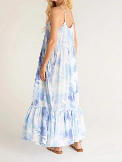 Shop Z Supply Lido Watercolor Leaf Dress In Pacific Blue