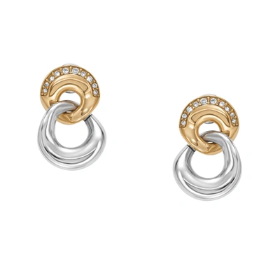 Shop Skagen Women's Kariana Two-tone Stainless Steel Stud Earrings In Gold