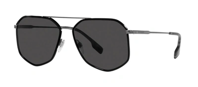 Shop Burberry Ozwald 0be3139 114487 Geometric Sunglasses In Multi