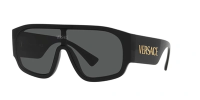 Shop Versace 0ve4439 Gb1/87 Shield Sunglasses In Multi