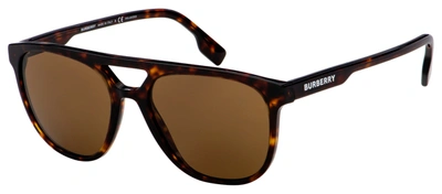Shop Burberry Be 4302 300283 Aviator Polarized Sunglasses In Multi