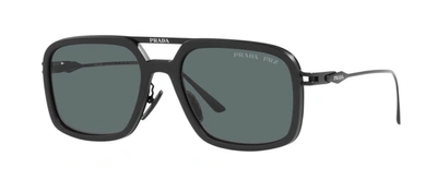 Shop Prada Pr 57zs 1bo5z1 Navigator Polarized Sunglasses In Multi