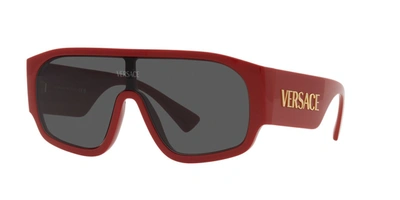 Shop Versace 0ve4439 538887 Shield Sunglasses In Multi