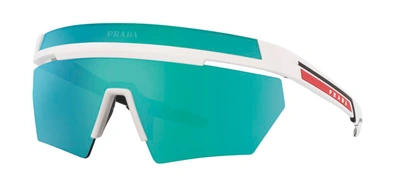 Shop Prada Ps 01ys Aai08r Shield Sunglasses In Multi