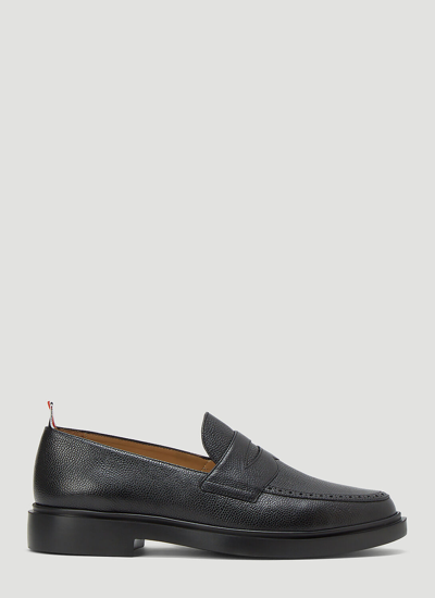 Shop Thom Browne Slip-on Loafers In Black