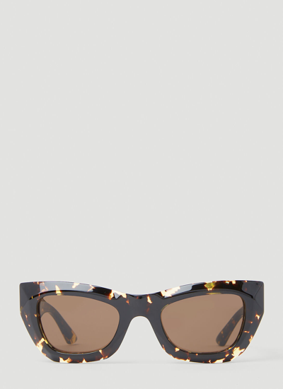 Shop Bottega Veneta Tortoiseshell Cat Eye Sunglasses In Brown