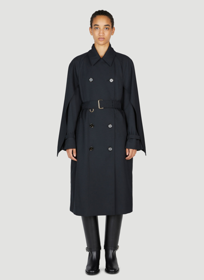 Shop Burberry Cotness Double-breasted Trench Coat In Black