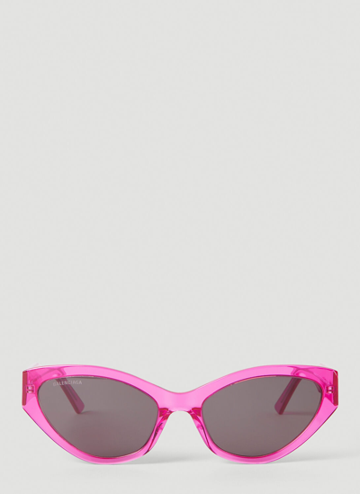 Shop Balenciaga Flat Cat Eye Sunglasses In Pink