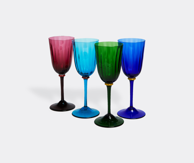 La Doublej Rainbow Set Of 4 Wine Glasses In Multicolor