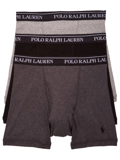Shop Polo Ralph Lauren Classic Fit Cotton Wicking Boxer Brief 3-pack In Black,grey Combo
