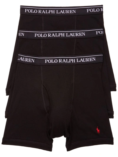 Shop Polo Ralph Lauren Classic Fit Cotton Wicking Boxer Brief 3-pack In Black