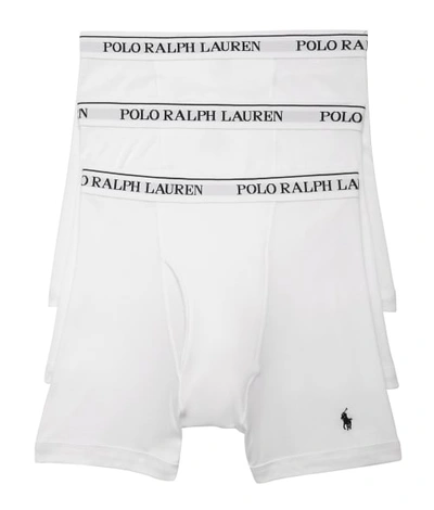 Shop Polo Ralph Lauren Classic Fit Cotton Wicking Boxer Brief 3-pack In White