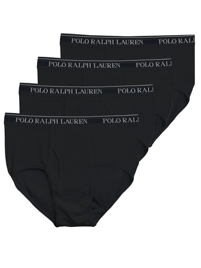 Shop Polo Ralph Lauren Classic Fit Mid-rise Cotton Brief 4-pack In Black