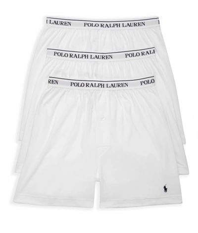 Shop Polo Ralph Lauren Classic Fit Cotton Wicking Knit Boxers 3-pack In White