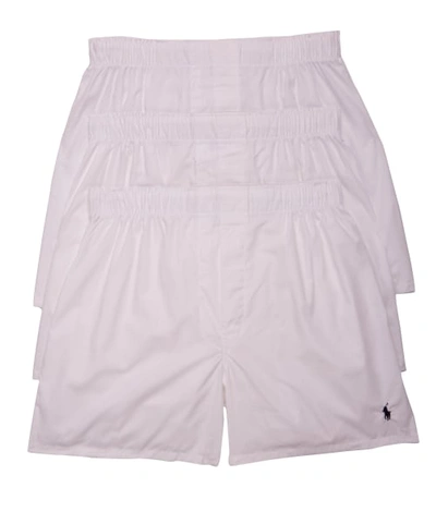 Shop Polo Ralph Lauren Classic Fit Woven Boxer 3-pack In White