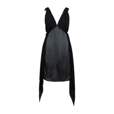 Shop Bottega Veneta Fluid Silk Midi Dress In Black