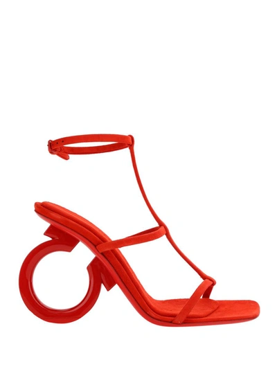 Shop Ferragamo Salvatore  Sandals In Flame Red