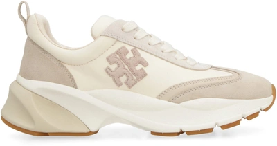 Shop Tory Burch Good Luck Leather Sneakers In Panna