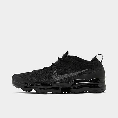Shop Nike Men's Air Vapormax 2023 Flyknit Running Shoes In Black/black/anthracite/black