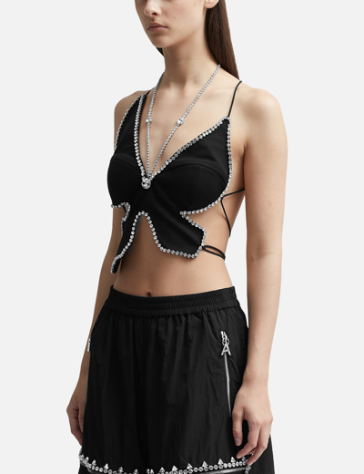 Shop Area Crystal Butterfly Top In Black