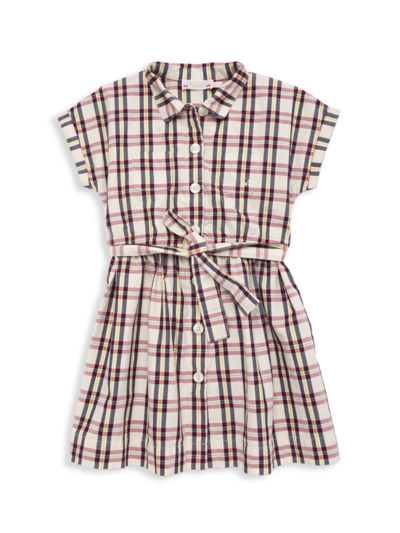 Shop Bonpoint Little Girl's & Girl's Gisele Plaid Dress In Neutral