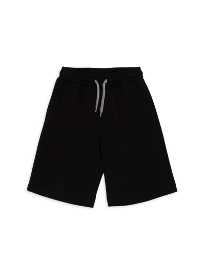 Shop Fendi Little Boy's & Boy's Logo Sweat Shorts In Black