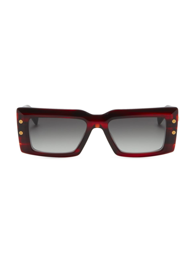 Shop Balmain Imperial 53mm Square Sunglasses In Gold Red