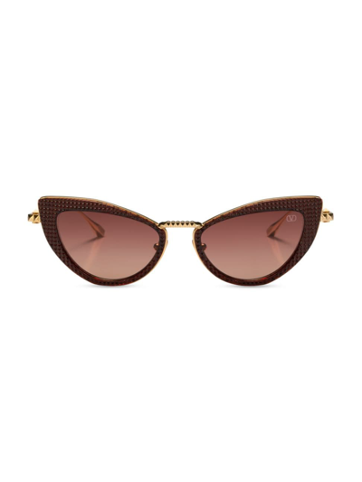 Shop Valentino Women's  Viii 50mm Cat-eye Sunglasses In Red