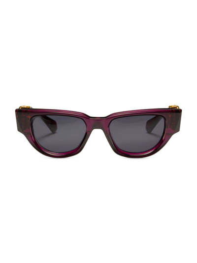 Shop Valentino Women's V-due 50mm Cat-eye Sunglasses In Purple