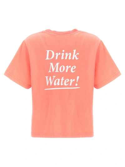 Shop Sporty And Rich Drink More Water T-shirt Pink